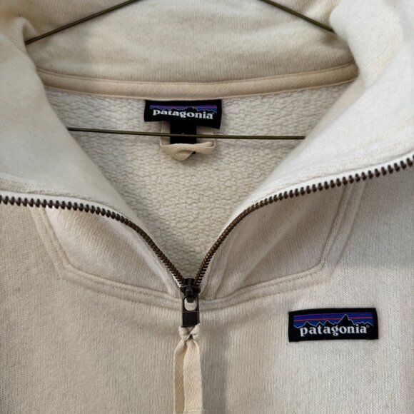 Patagonia 'Woolie' 1/4 zip fleece pullover in cream - woman's SM - Picture 2 of 6